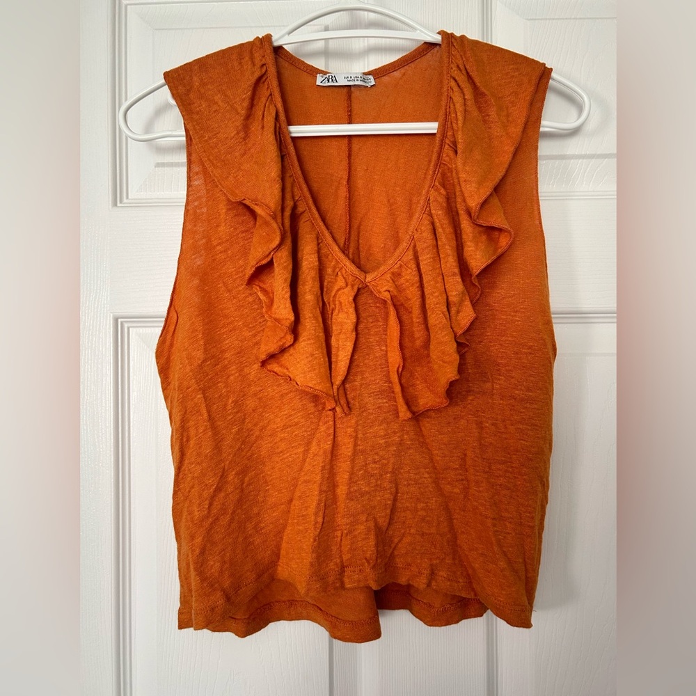 Zara orange rusty colour top